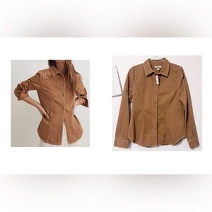 NEW Madewell  Fitted Button Down Shirt with Notched Collar Darted Front Cotton